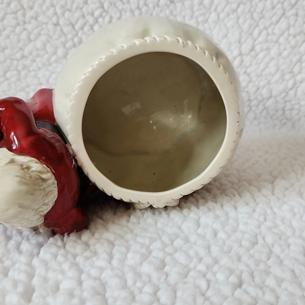 Vintage Gibson Greeting cards, ceramic Santa candy/ candle dish